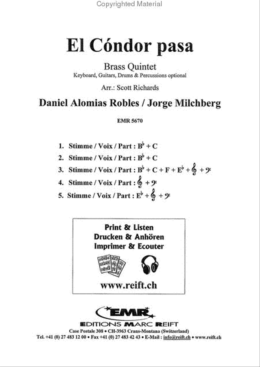El Condor Pasa Brass Ensemble scores gallery preview page 2