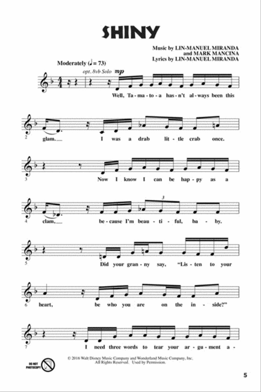 Let's All Sing Songs from MOANA Choir scores gallery preview page 4