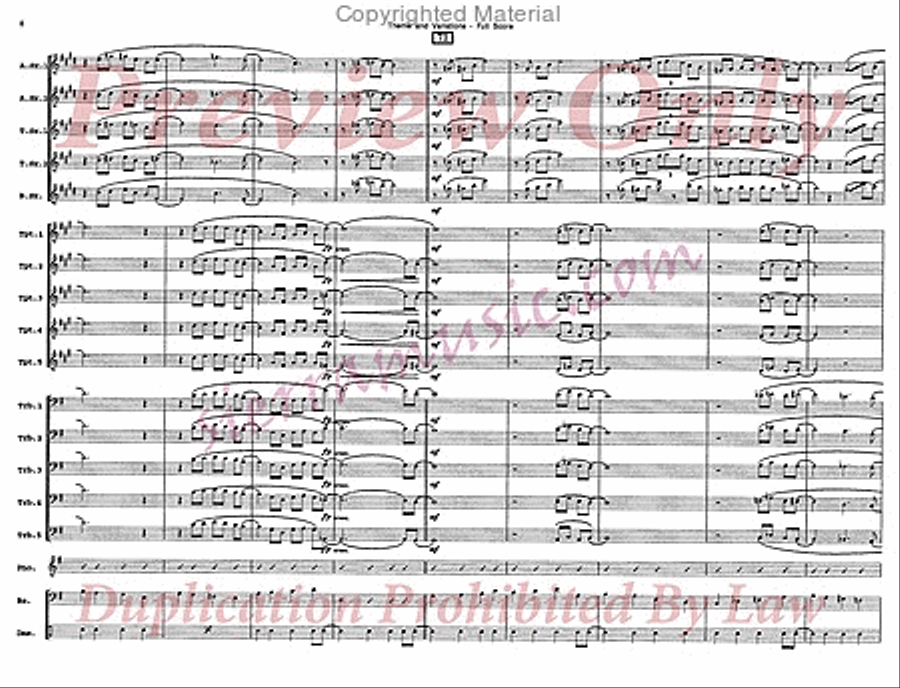 Theme And Variations Jazz Ensemble scores gallery preview page 9