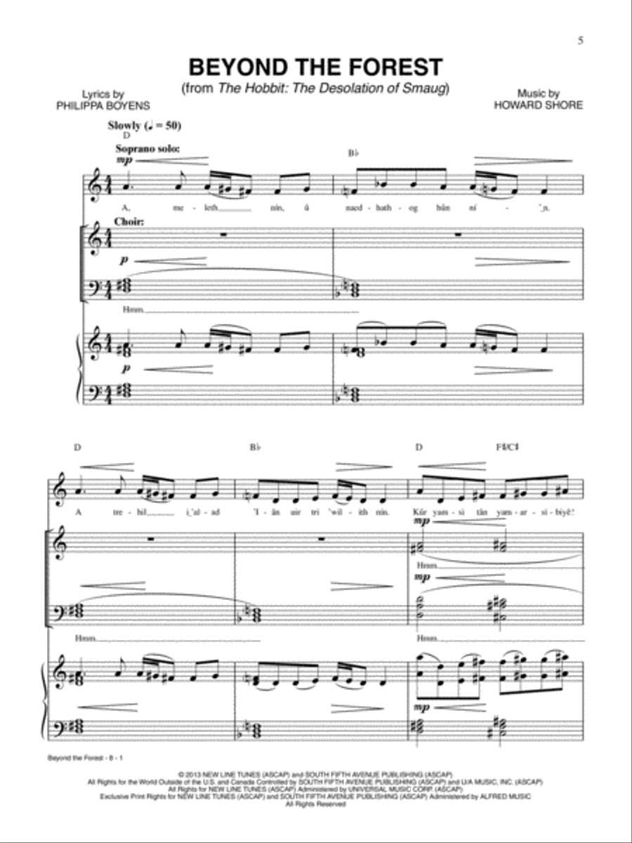 The Howard Shore Collection, Volume 2 Piano, Vocal, Guitar scores gallery preview page 7