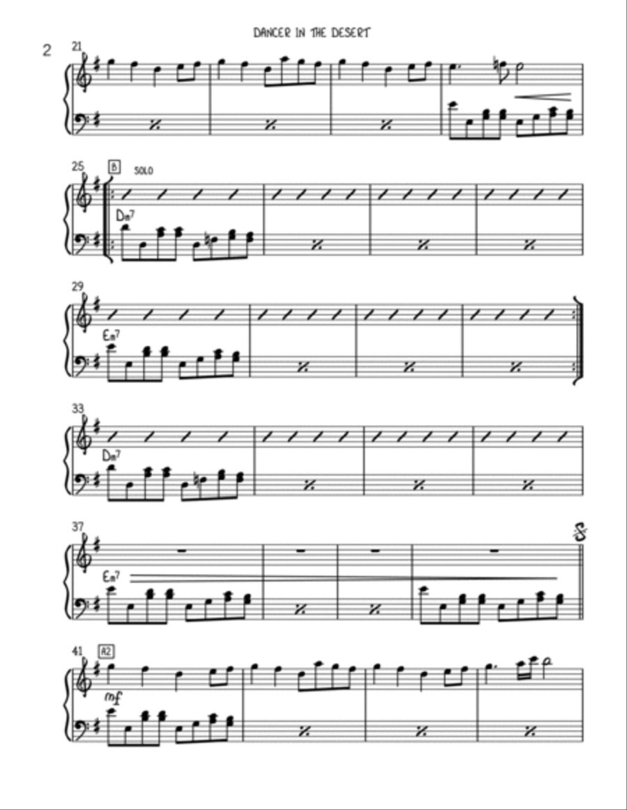 Dancer in the Desert Dancer in the Desert Piano Solo scores gallery preview page 2