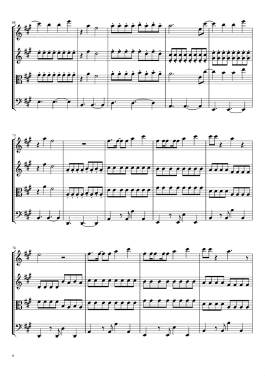 Wildest Dreams String Quartet scores gallery preview page 6