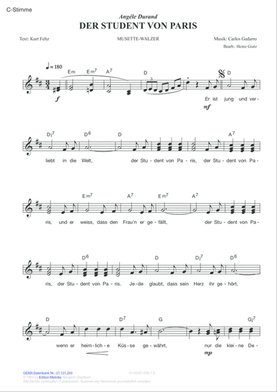 Der Student von Paris Der Student von Paris Voice scores gallery preview page 2