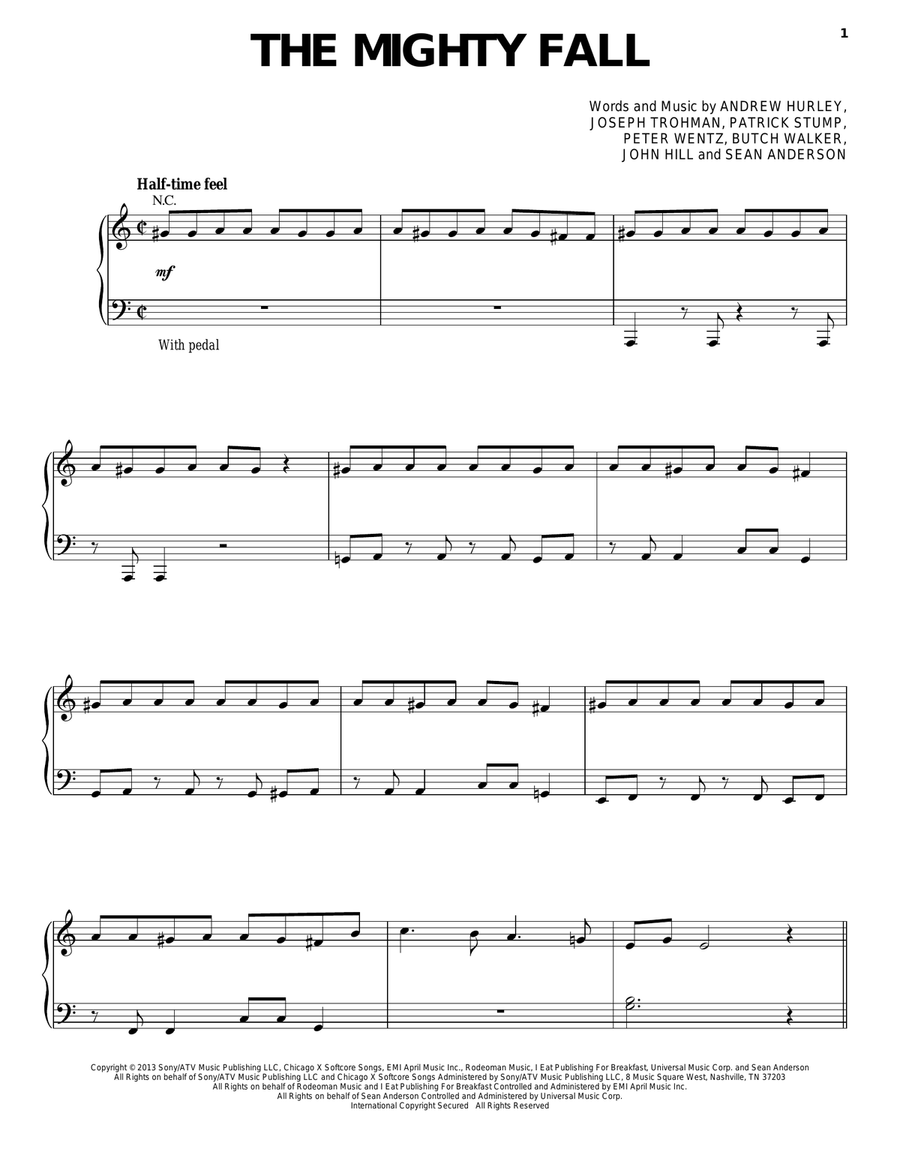 The Mighty Fall Acoustic Guitar scores gallery preview page 1