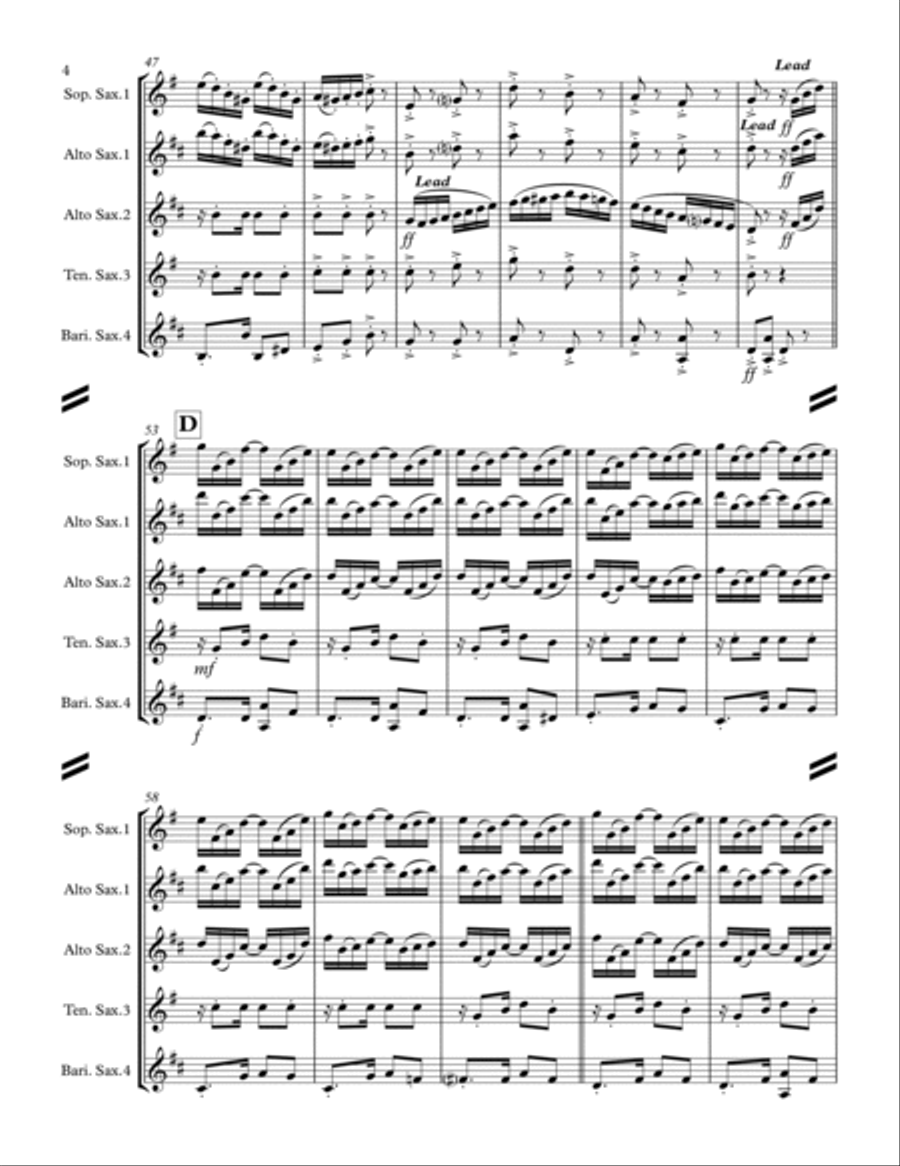 Tico-Tico no fubá (for Saxophone Quartet SATB ot AATB)