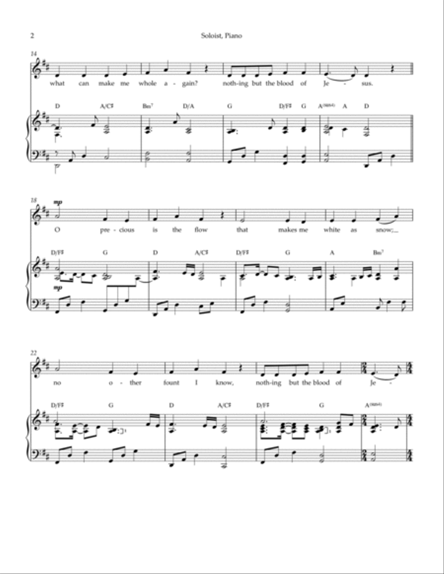 Nothing But the Blood (Piano, Vocal) Voice scores gallery preview page 3