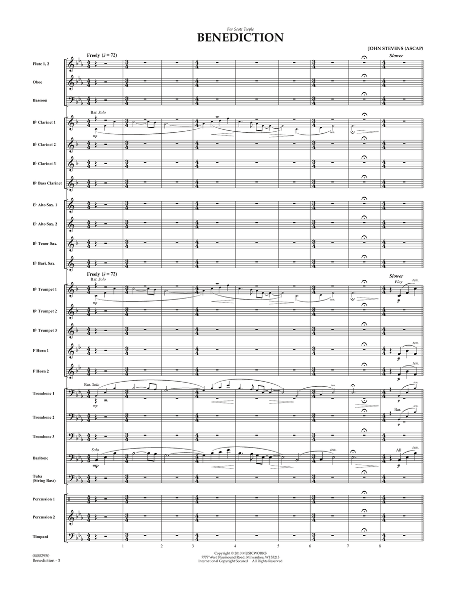Benediction - Full Score Concert Band scores gallery preview page 3