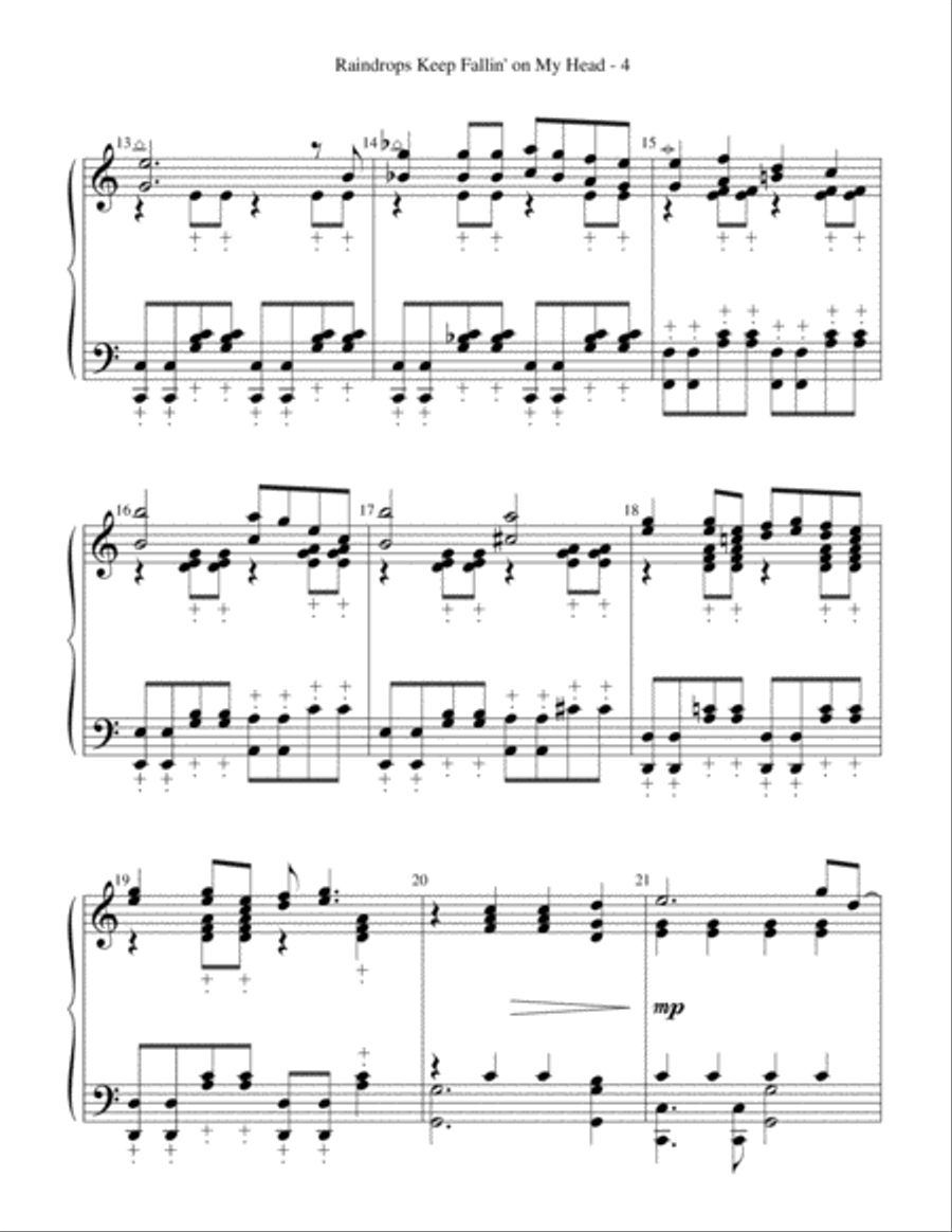 Raindrops Keep Fallin' On My Head Handbell Choir scores gallery preview page 4