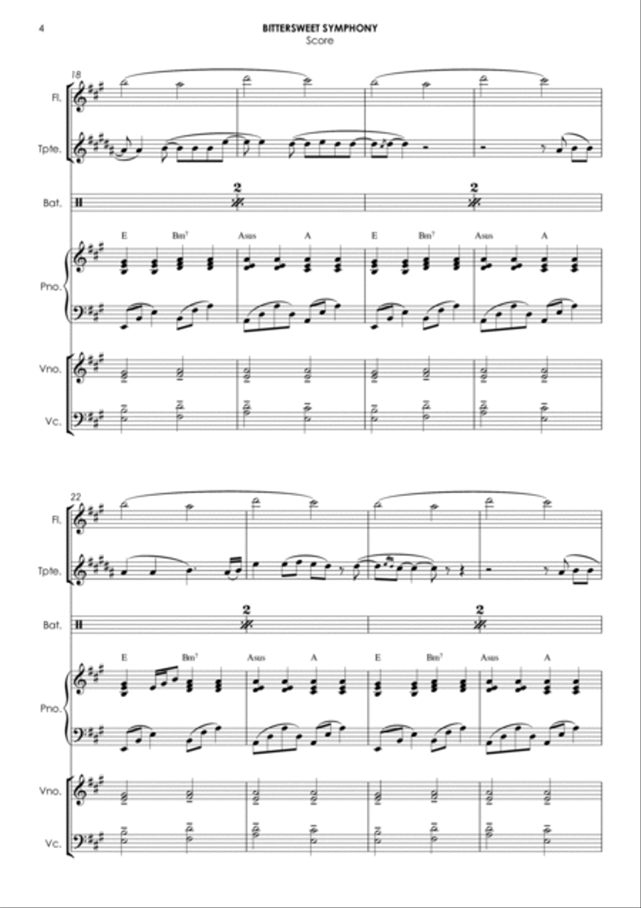 Bittersweet Symphony Small Ensemble scores gallery preview page 4