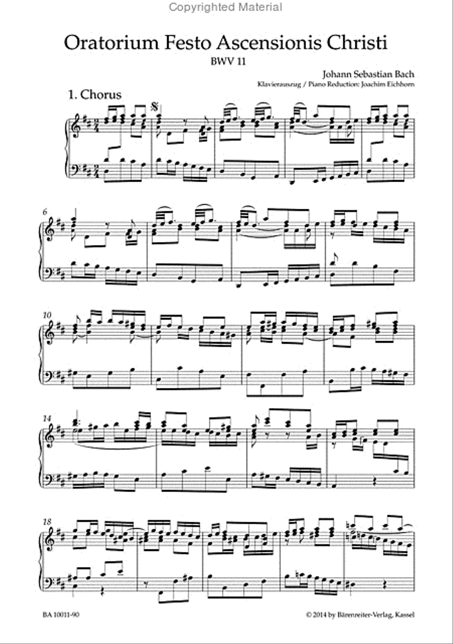 Ascension Oratorio BWV 11 4-Part scores gallery preview page 2