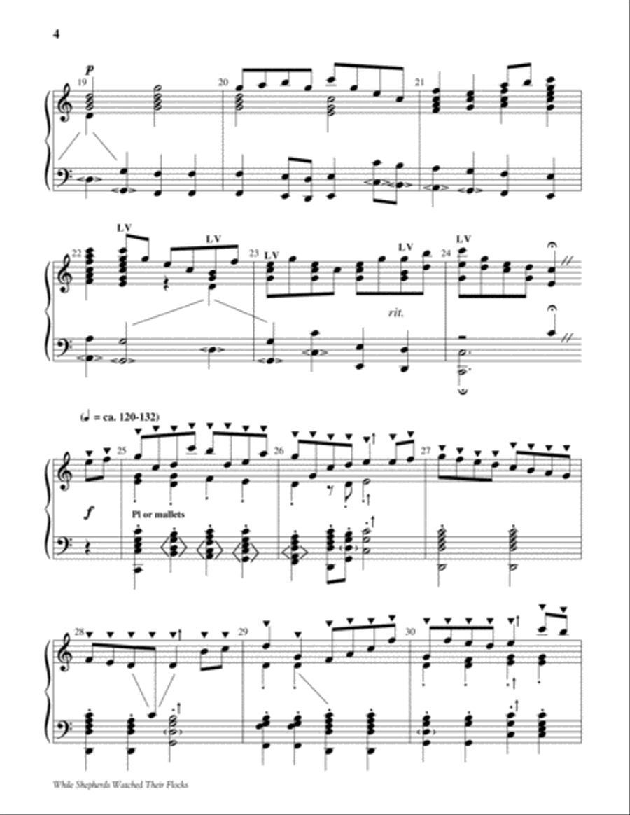 While Shepherds Watched Their Flocks 5-Octaves scores gallery preview page 4