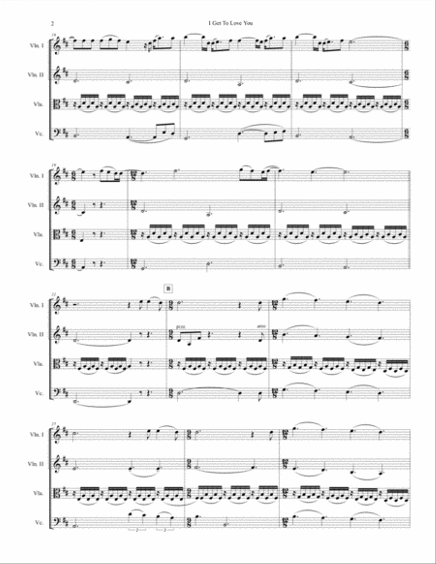 I Get To Love You String Quartet scores gallery preview page 2