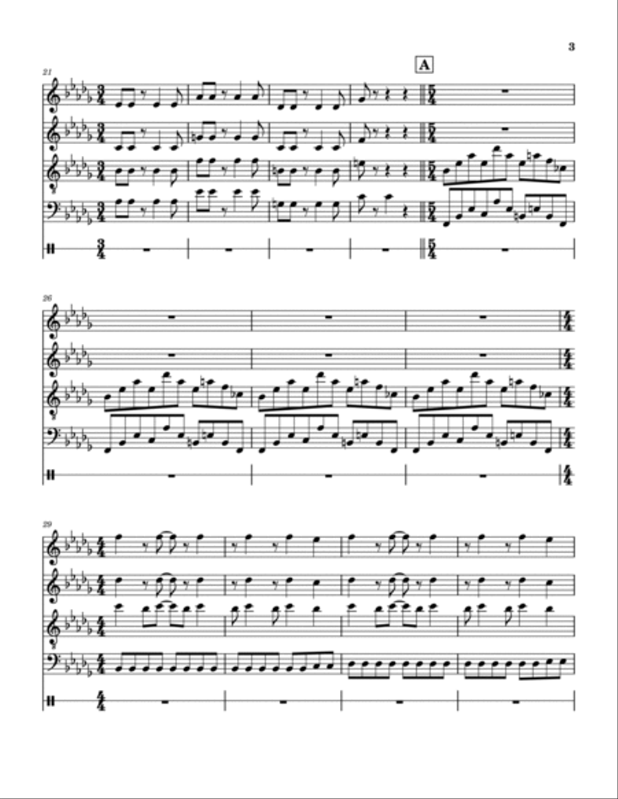 Tarkus Saxophone Quartet scores gallery preview page 4