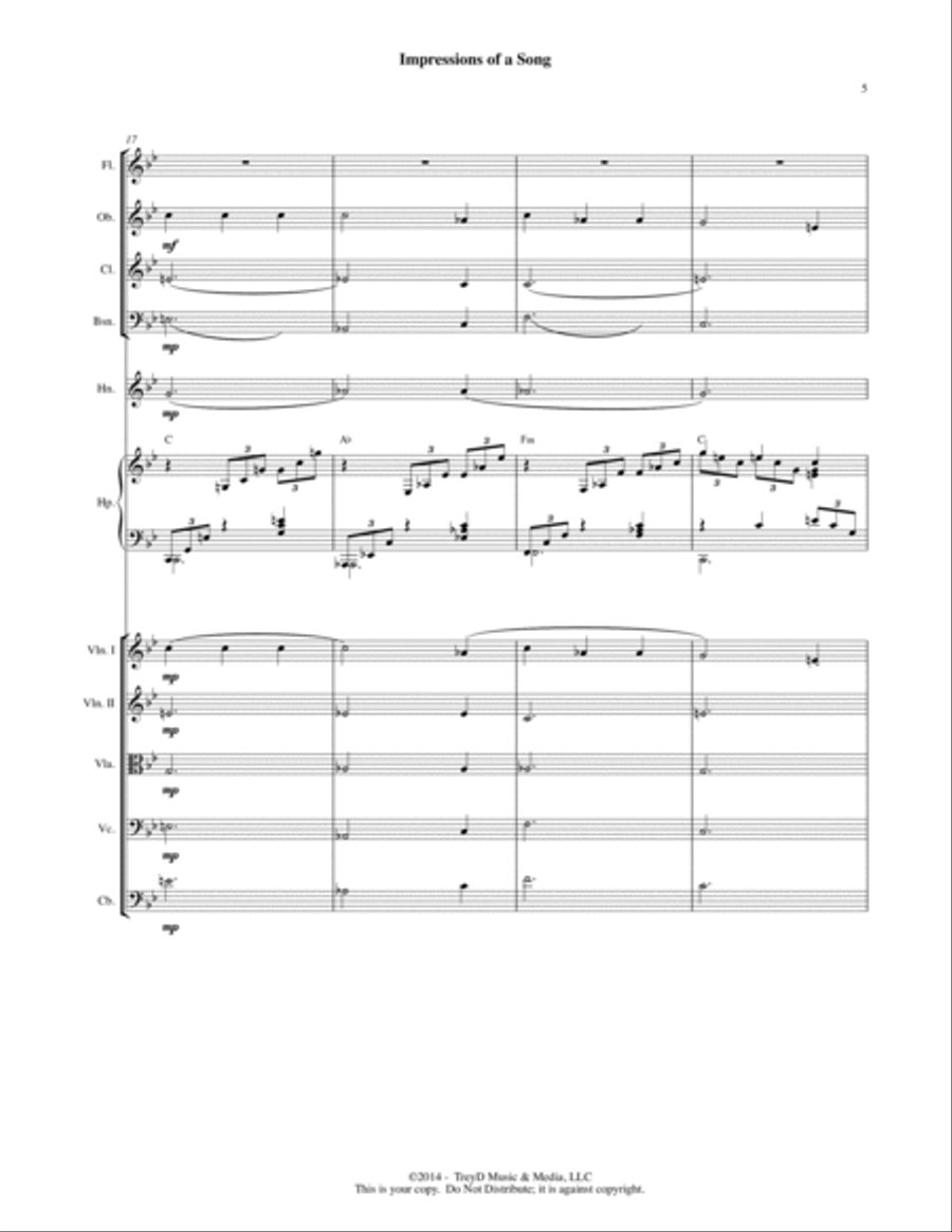 Impressions of a Song Impressions of a Song Chamber Orchestra scores gallery preview page 5