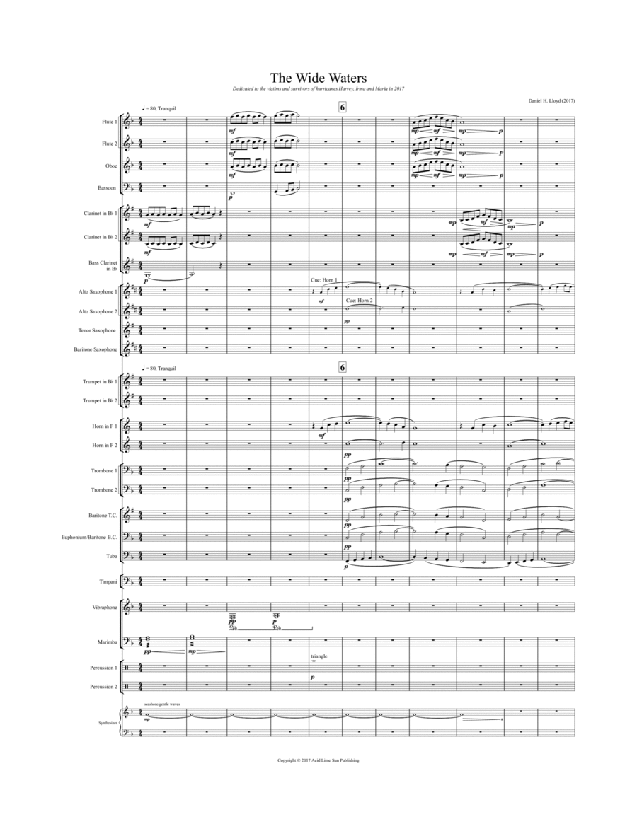 The Wide Waters Concert Band scores gallery preview page 1
