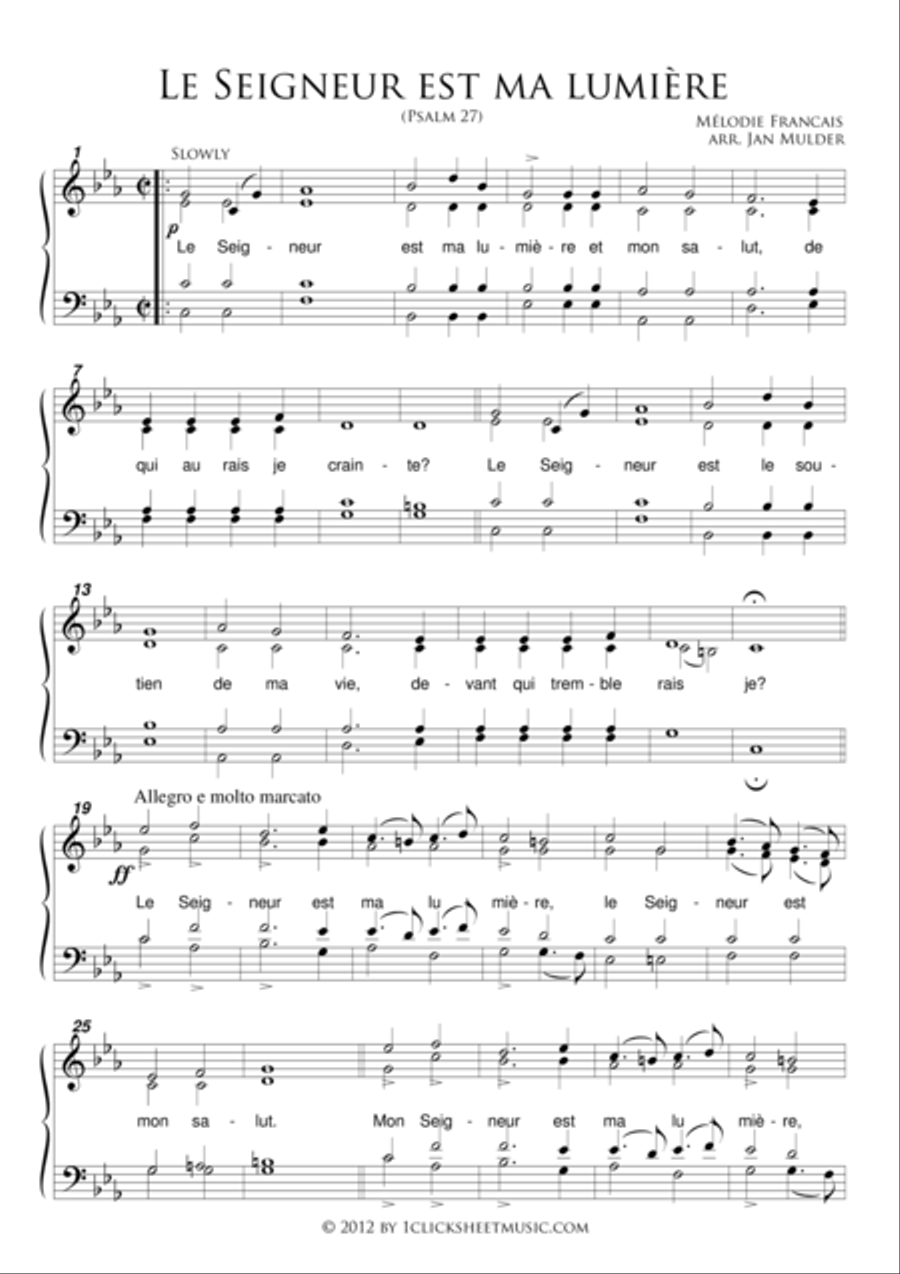 Le Seigneur Est Ma Lumiere 4-Part scores gallery preview page 1