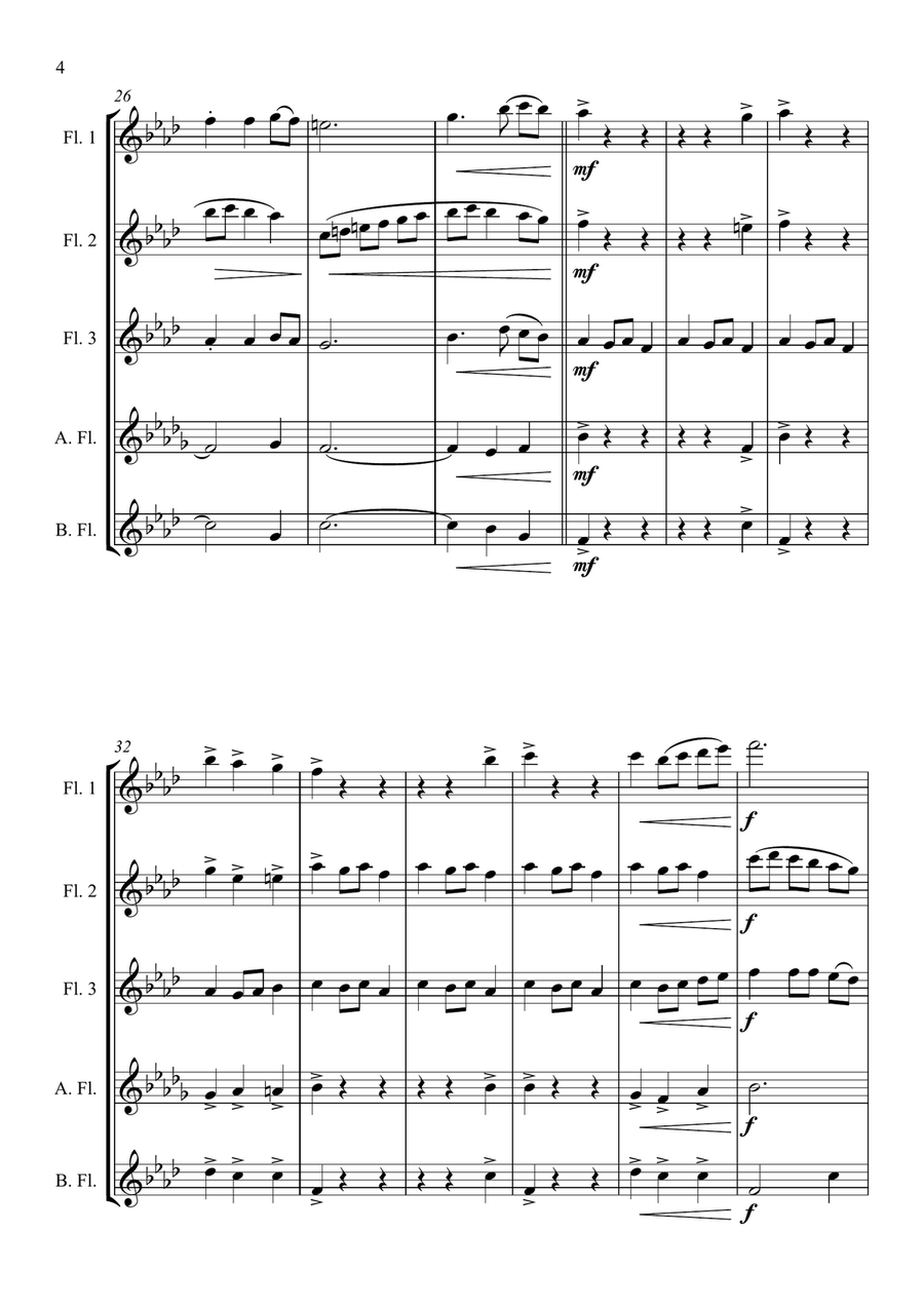 Fantasia on the Ukrainian Bell Carol - for Flute Choir Flute Choir scores gallery preview page 4