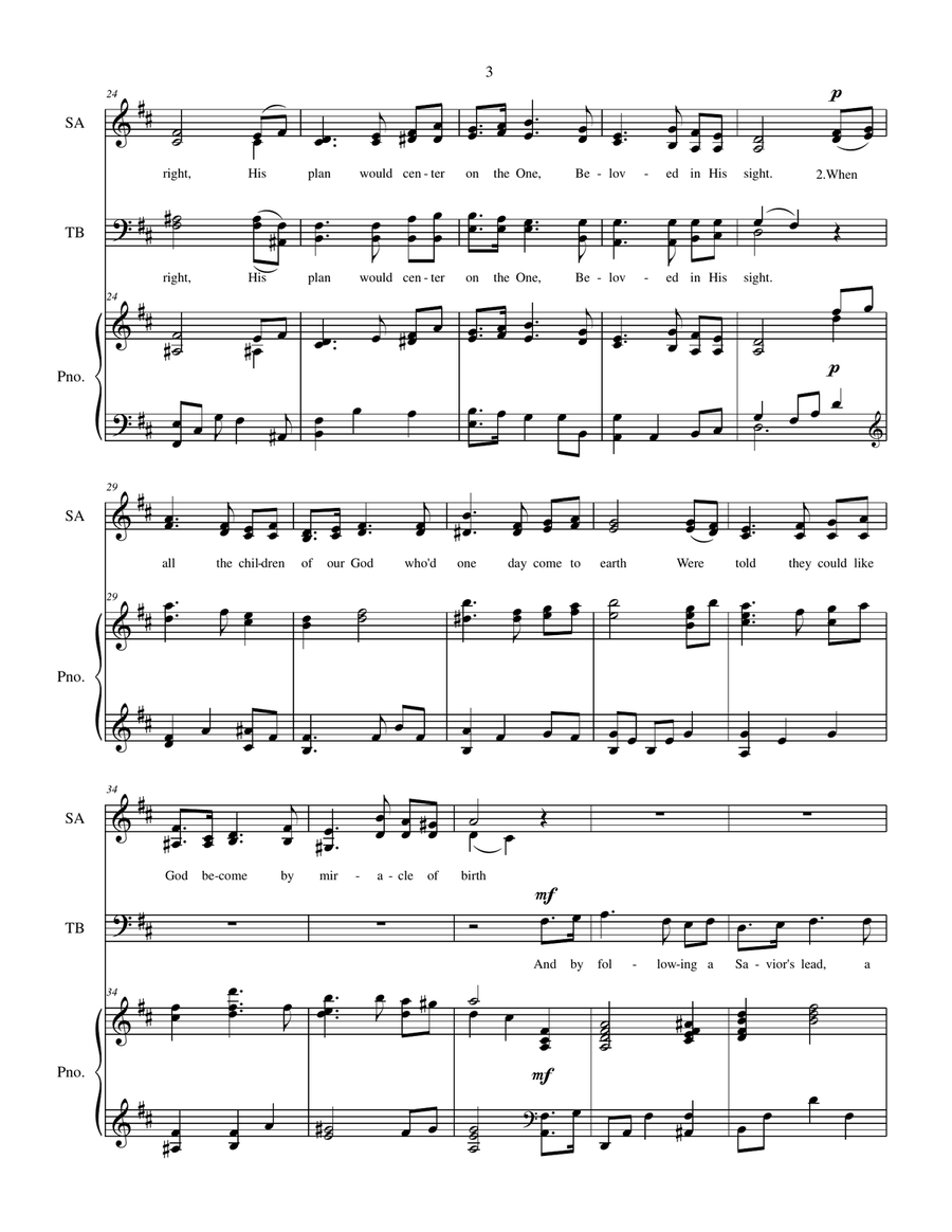 The Savior: A Sacred Cantata for SATB Choir with piano accompaniment 4-Part scores gallery preview page 6
