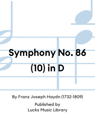 Book cover for Symphony No. 86 (10) in D