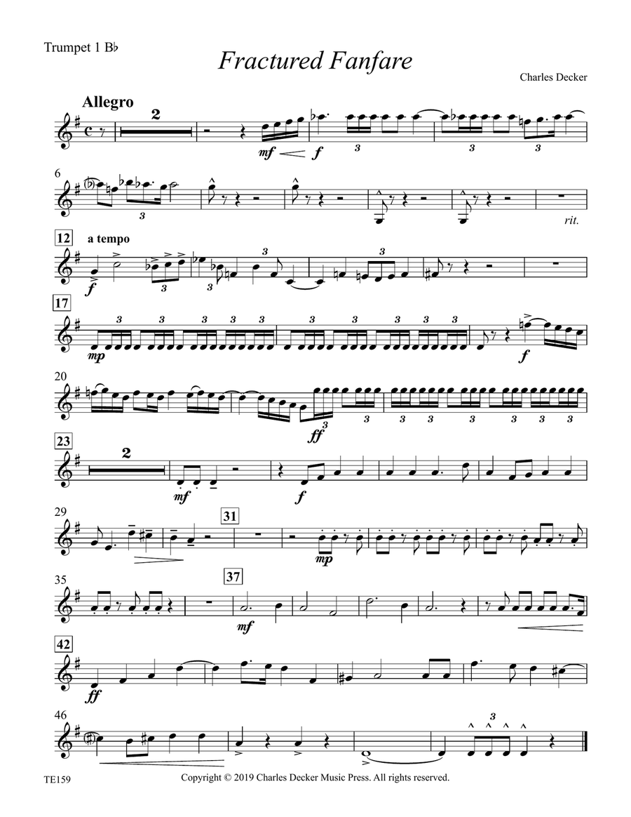 Fractured Fanfare for Trumpet Ensemble Chamber Music scores gallery preview page 5