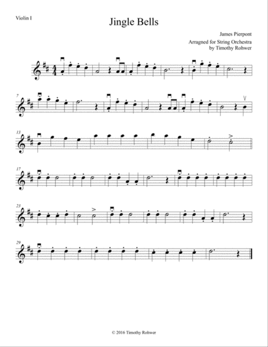 Jingle Bells Jingle Bells String Quartet scores gallery preview page 5