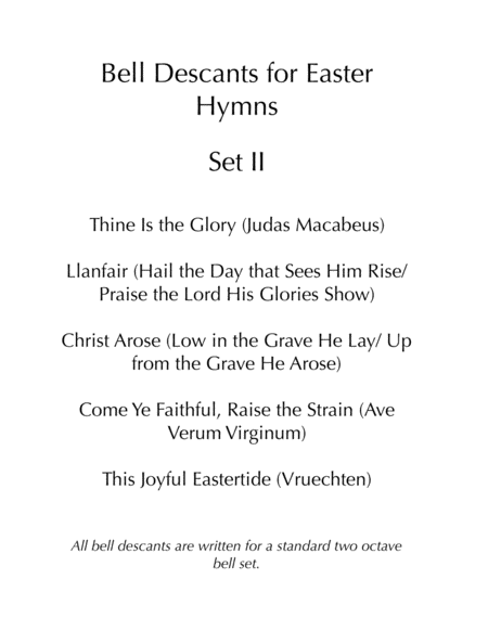 Bell Descants for Easter Hymns II (2 octave bells) Reproducible image number null
