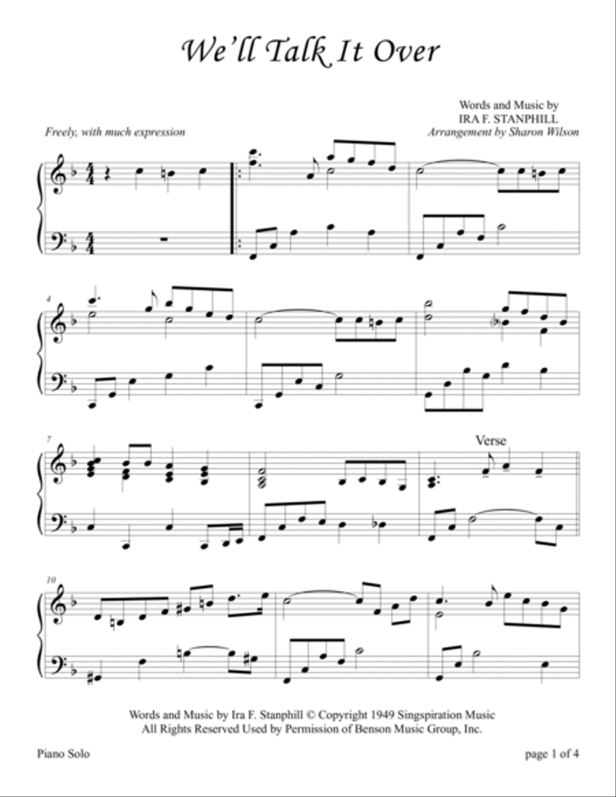 We'll Talk It Over Piano Solo scores gallery preview page 2