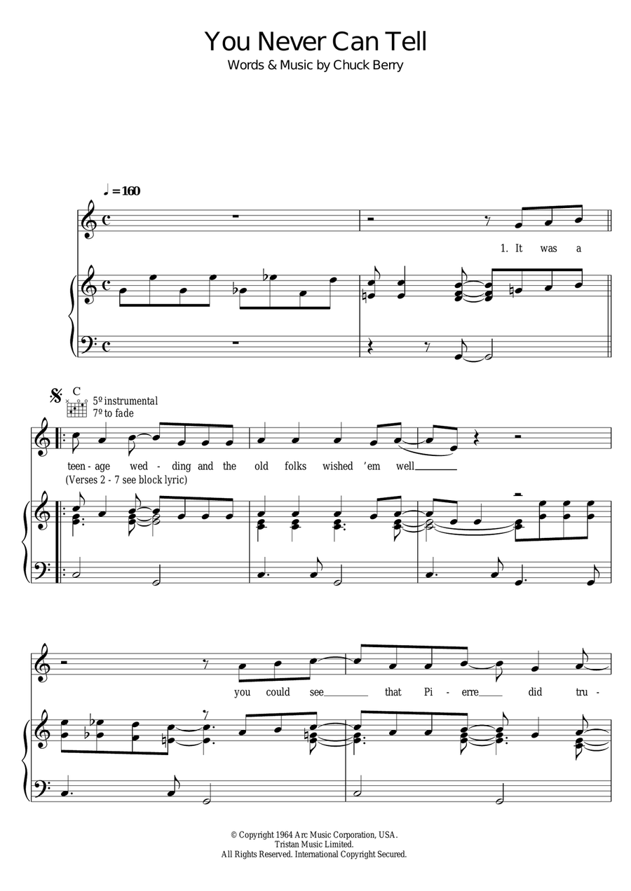 You Never Can Tell (from Pulp Fiction) Piano, Vocal scores gallery preview page 1