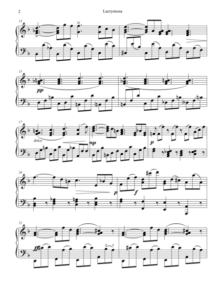 Lacrymosa - from Requiem In D minor