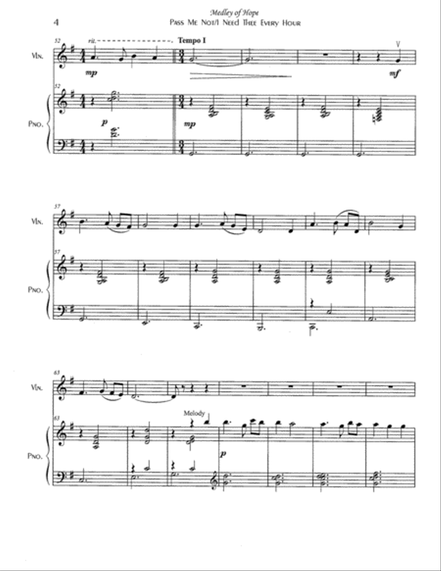 Medley of Hope Violin Solo scores gallery preview page 5