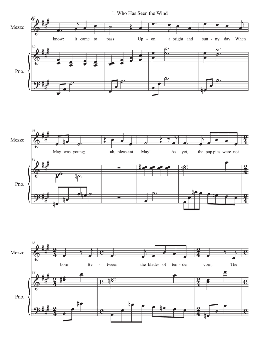 "Five Settings by Christina Rossetti" for mezzo-soprano and piano image number null