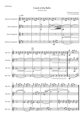 Carol of The Bells - Jazz Version (Christmas Song) for Saxophone Quartet