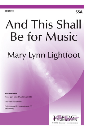 Book cover for And This Shall Be for Music