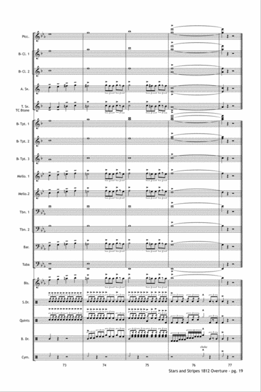 Stars and Stripes 1812 Overture Marching Band scores gallery preview page 20