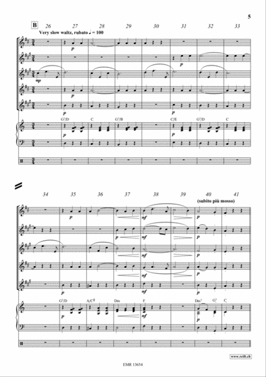 Emperor Waltz Emperor Waltz Saxophone Quintet scores gallery preview page 5