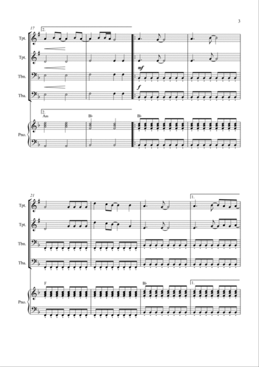 Don't Stop Believin' Brass Quartet scores gallery preview page 3