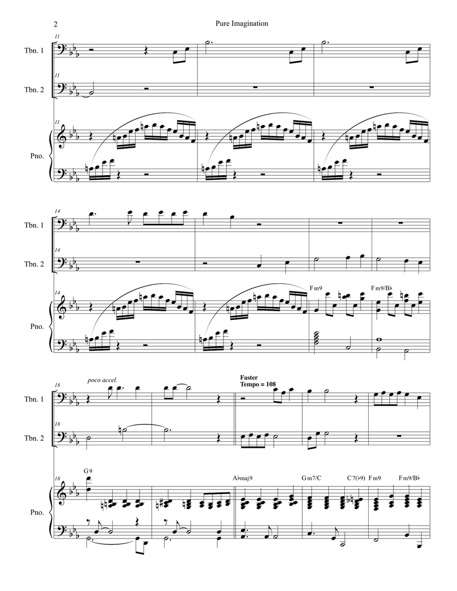 Pure Imagination Trombone Duet scores gallery preview page 2