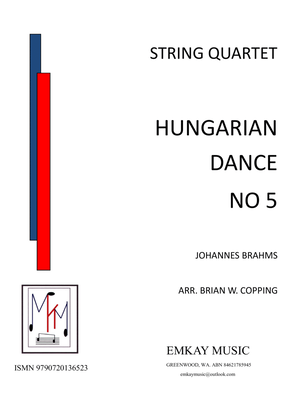Book cover for HUNGARIAN DANCE NO 5 - STRING QUARTET