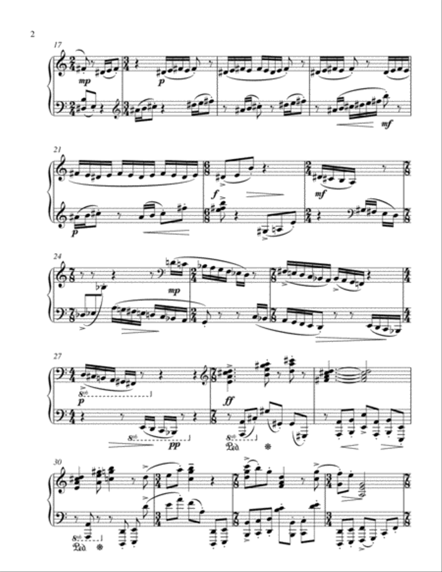 High Velocity for solo piano Piano Solo scores gallery preview page 4