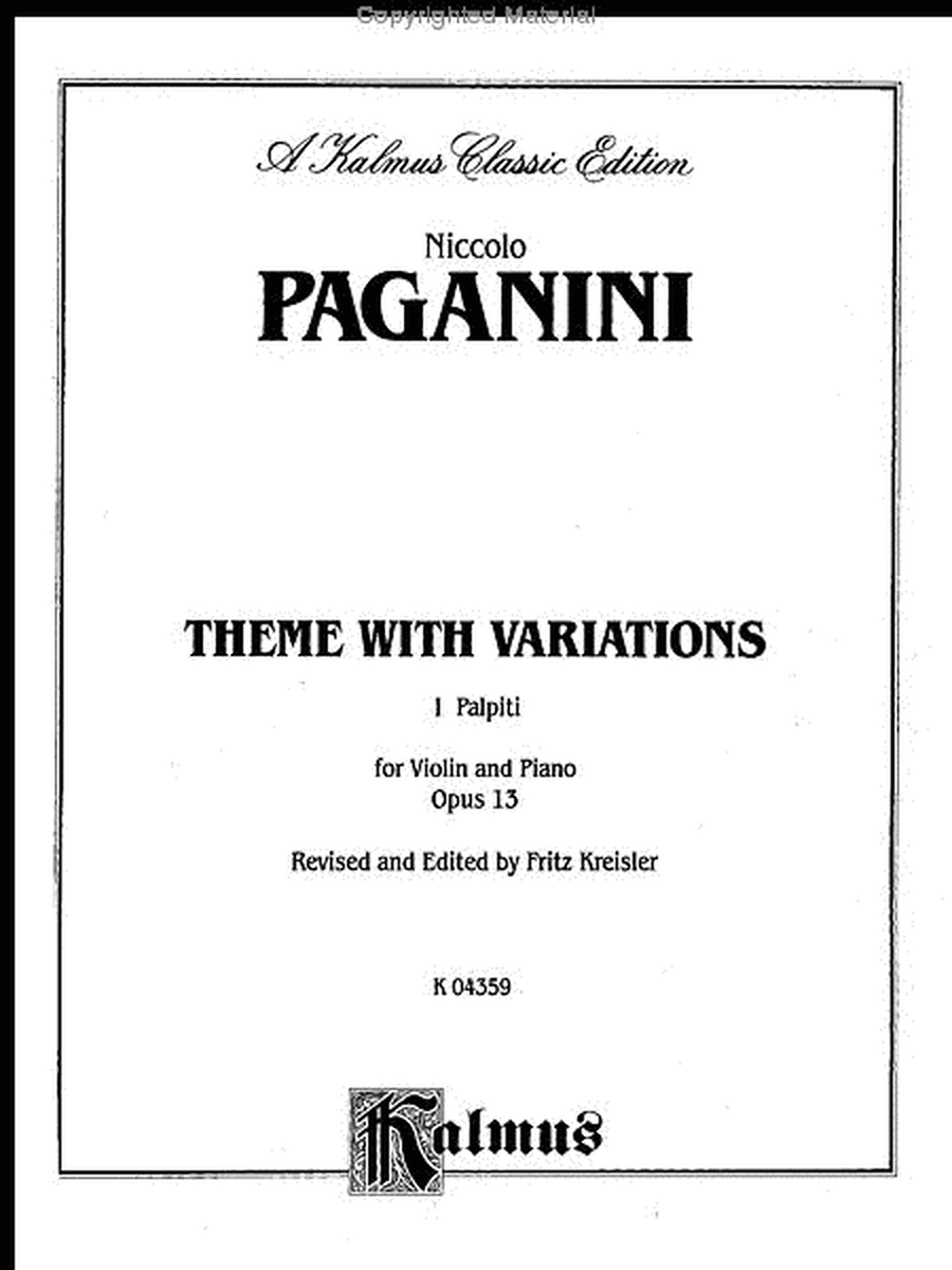 Theme with Variations, Op. 13