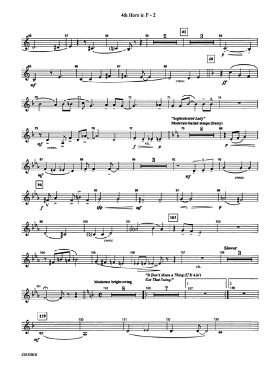 Duke Ellington! (Medley for Concert Band): 4th F Horn Concert Band scores gallery preview page 2