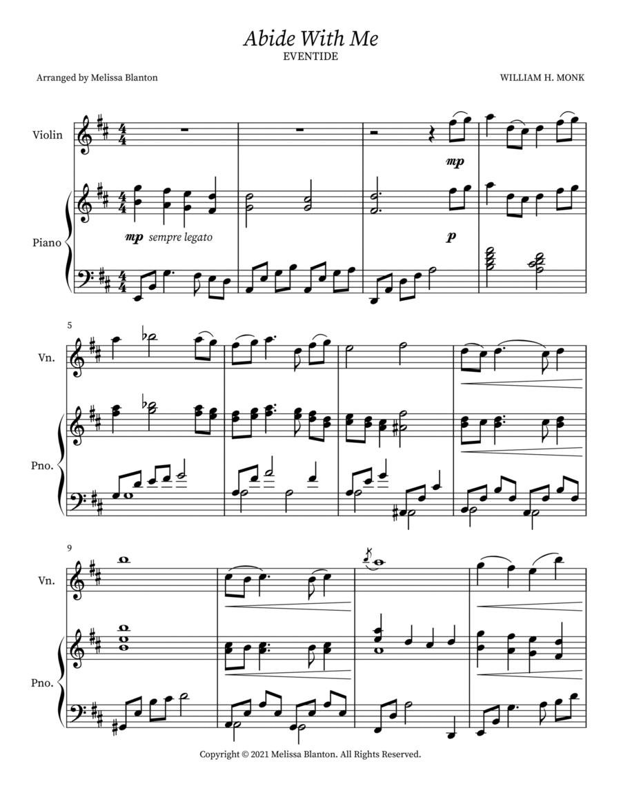 Abide With Me Abide With Me Violin Solo scores gallery preview page 1