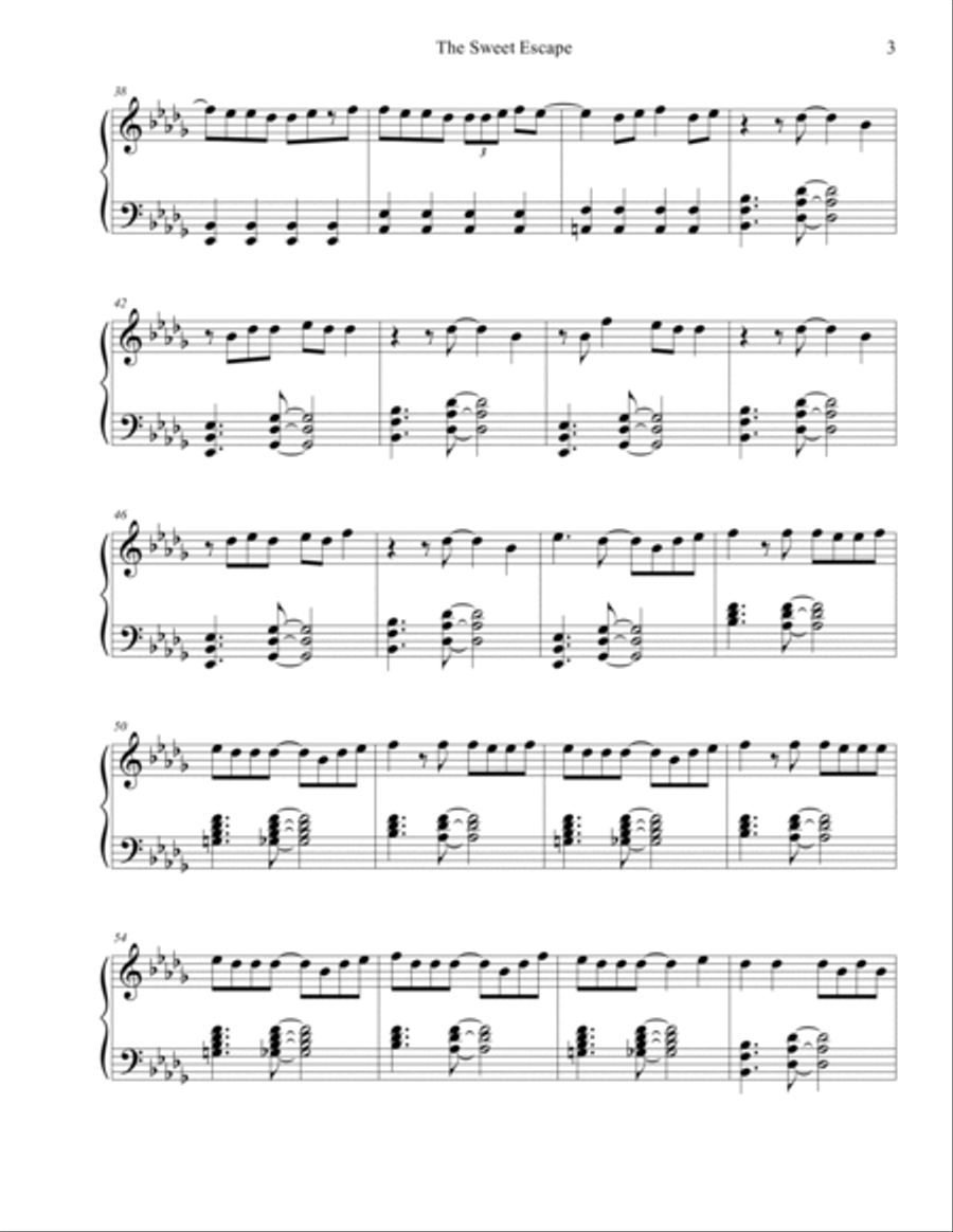 The Sweet Escape Piano Solo scores gallery preview page 3