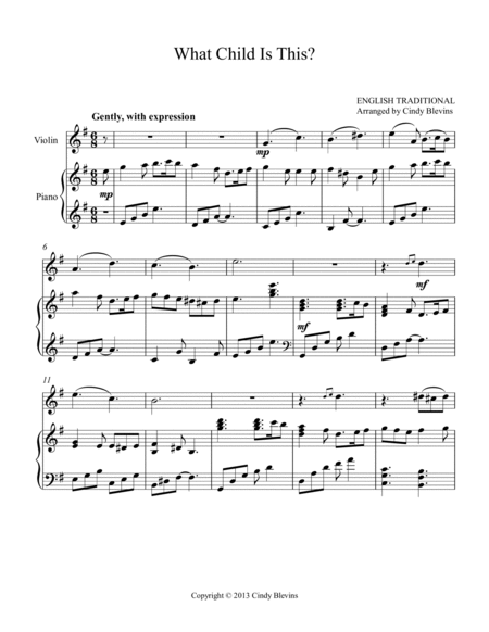 What Child Is This? for Piano and Violin image number null