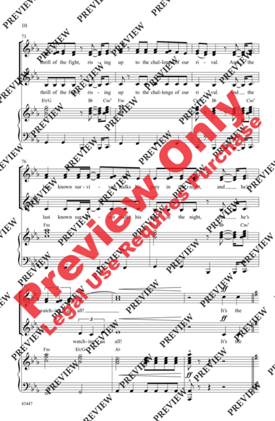 Eye of the Tiger Women's Choir scores gallery preview page 10