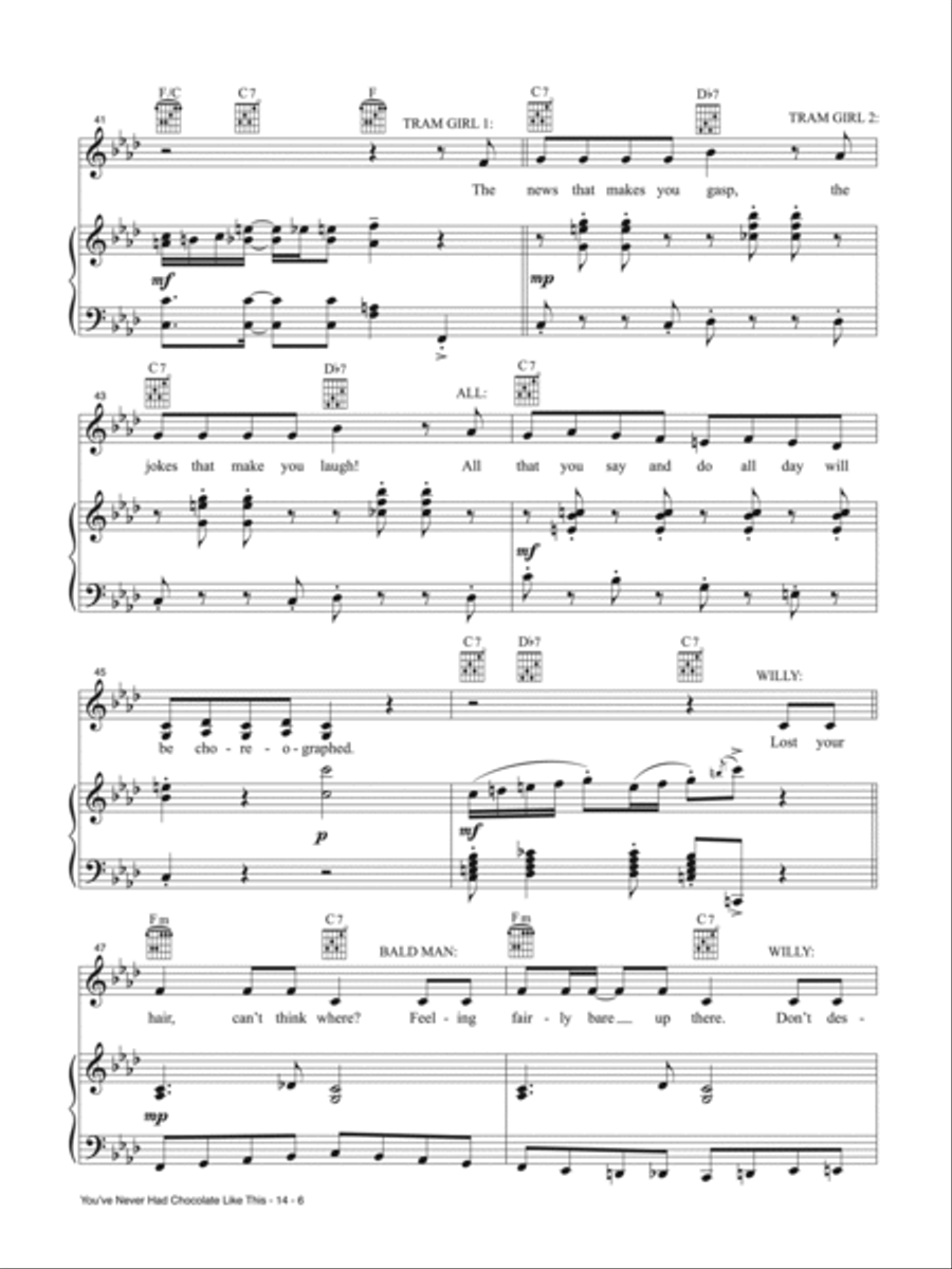 You've Never Had Chocolate Like This (from Wonka) Piano, Vocal, Guitar scores gallery preview page 6