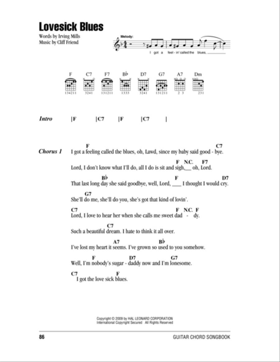 Lovesick Blues Electric Guitar scores gallery preview page 1