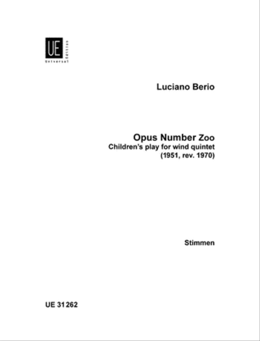 Opus Number Zoo Woodwind Quintet scores gallery preview page 1