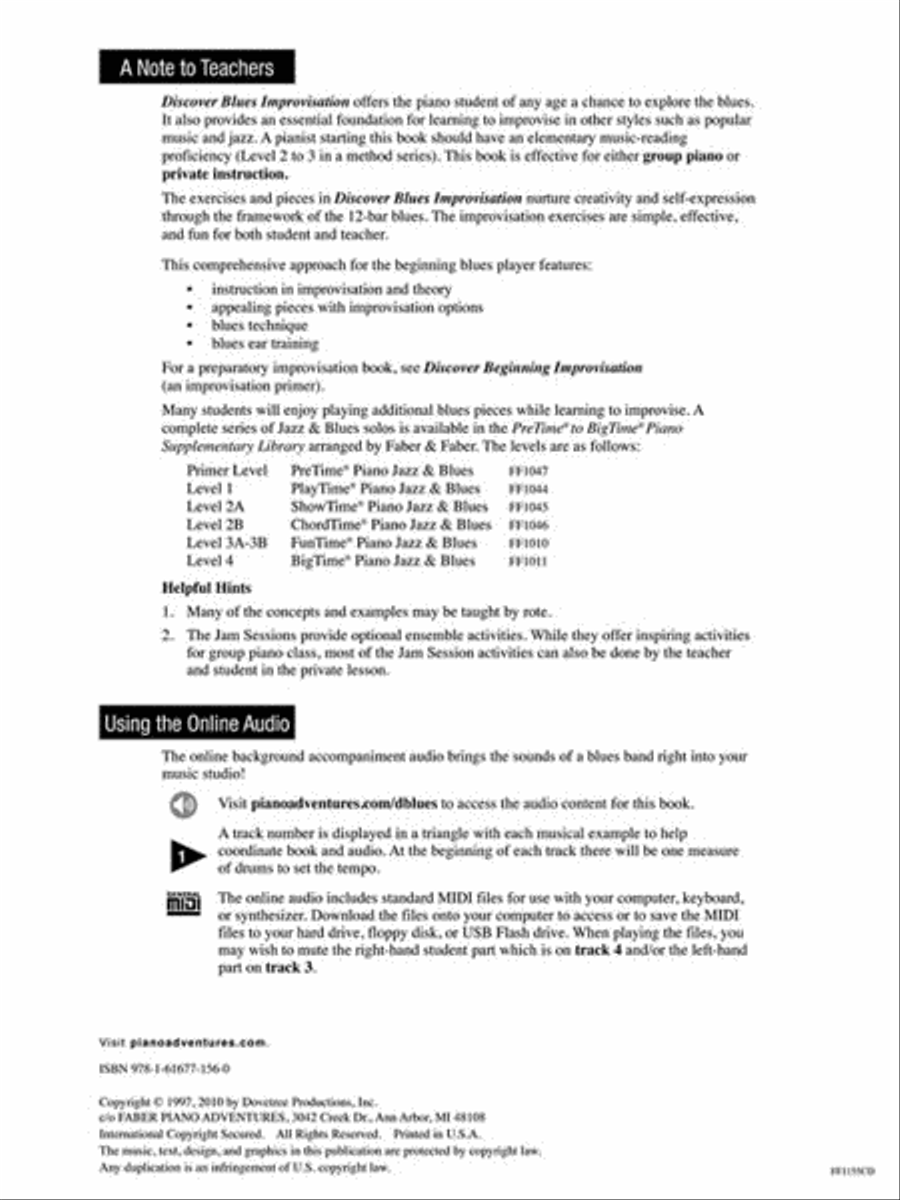 Discover Blues Improvisation Piano Method scores gallery preview page 4
