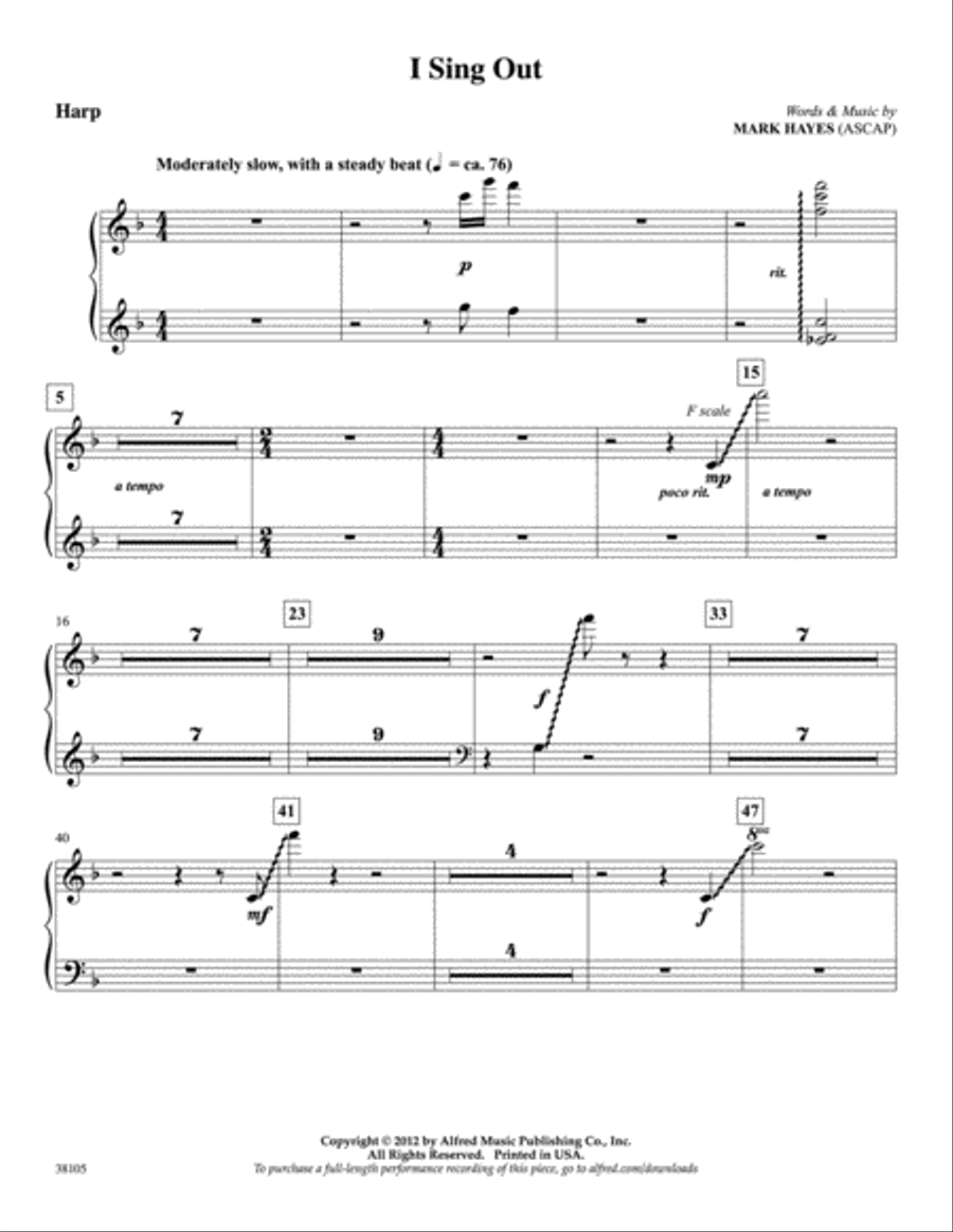 I Sing Out: Harp I Sing Out: Harp Harp scores gallery preview page 1